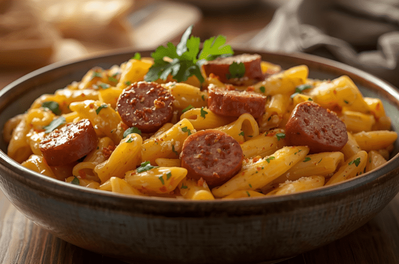 Cheesy Kielbasa Pasta