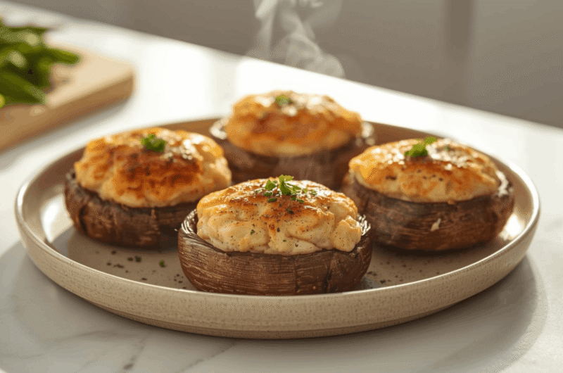 Air Fryer Stuffed Portabella Mushrooms
